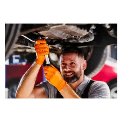 Mercator GoGrip orange nitrile handsker 4 stk størrelse L