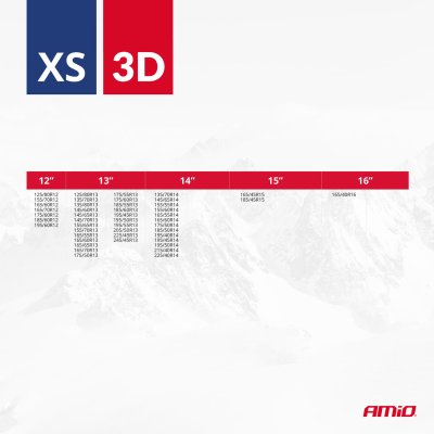 Tekstile sne kæder 3D XS EN16662-1 Önorm V5121 2 stk AMIO-04506