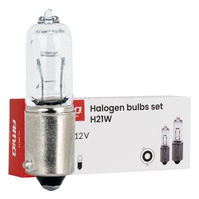 Halogenpærer Sæt H21W 12V 21W BAY9s 10stk AMIO-04514