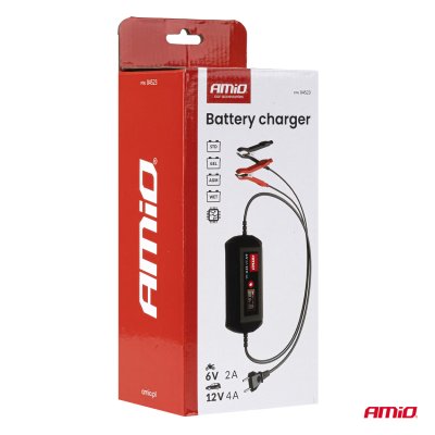 Digital batterioplader STD GEL AGM WET MAX 4A 6/12V AMIO-04523