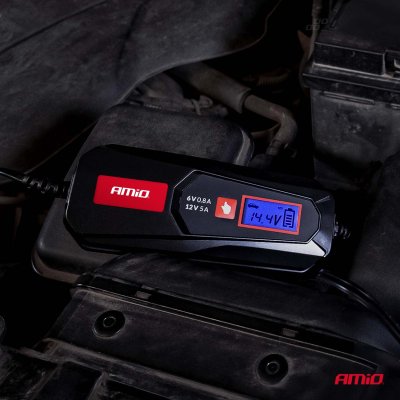 Digital batterioplader LEAD ACID LFP MAX 5A 6/12V AMIO-04522