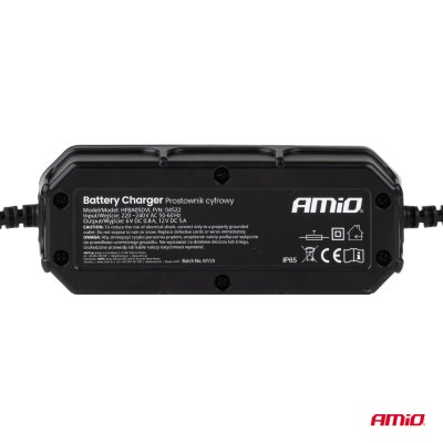 Digital batterioplader LEAD ACID LFP MAX 5A 6/12V AMIO-04522