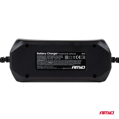 Digital batterioplader STD GEL AGM WET MAX 6A 6/12V AMIO-04524