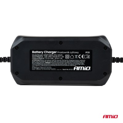 Digital batterilader STD GEL AGM WET MAX 10A 12/24V AMIO-04525