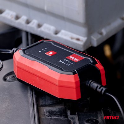 Digital batterioplader AGM GEL STD LiFePo4 MAX 1,5A 6/12V AMIO-04526