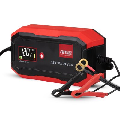 Digital batterioplader AGM GEL STD LiFePo4 MAX 10A 12/24V PRO AMIO-04528