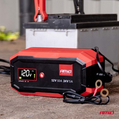 Digital batterioplader AGM GEL STD LiFePo4 MAX 10A 12/24V PRO AMIO-04528