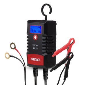 Digital batterioplader AGM GEL STD LiFePo4 MAX 4A 6/12V PRO HOOK AMIO-04531