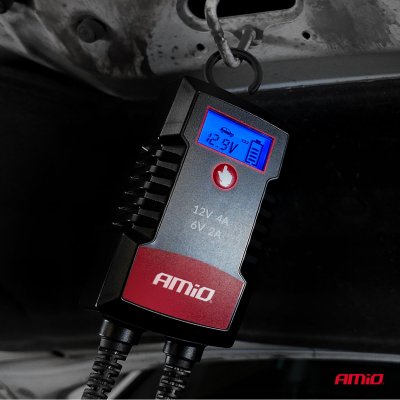 Digital batterioplader AGM GEL STD LiFePo4 MAX 4A 6/12V PRO HOOK AMIO-04531