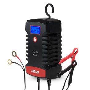 Digital batterioplader AGM GEL STD LiFePo4 MAX 6A 6/12V PRO HOOK AMIO-04532