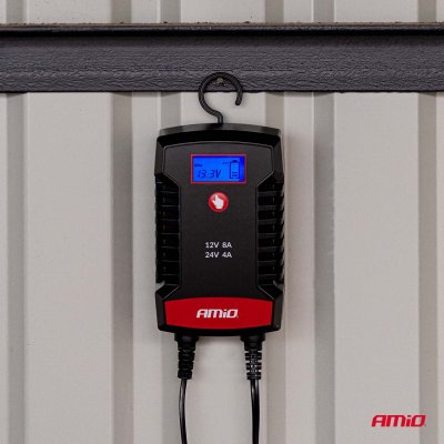 Digital batterioplader AGM GEL STD LiFePo4 MAX 6A 6/12V PRO HOOK AMIO-04532