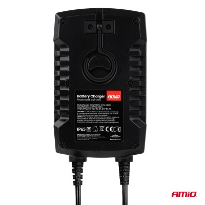 Digital batterioplader AGM GEL STD LiFePo4 MAX 8A 12/24V PRO HOOK AMIO-04533