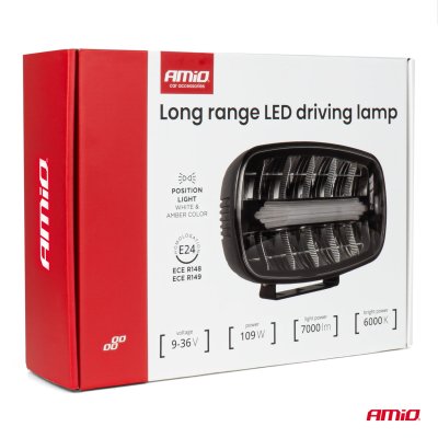 LED langdistance forlygte med positionslys funktion 109W 12V 24V AMIO-04535