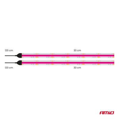 Fleksible LED COB-strips, pink 2x30 cm 12 V AMIO-04570