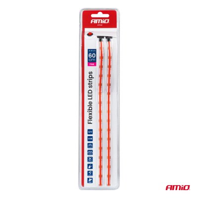 Fleksible LED COB-strips, pink 2x30 cm 12 V AMIO-04570
