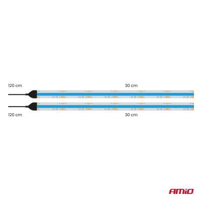 Fleksible LED COB-strips, blå 2x30 cm 12 V AMIO-04571
