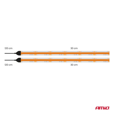 Fleksible LED COB strimler, rav 2x30 cm 12 V AMIO-04572