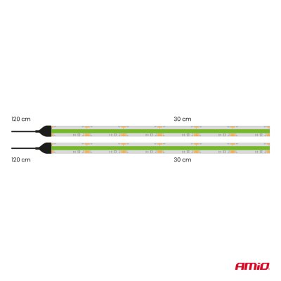 Fleksible LED COB bånd, grøn, 2x30 cm, 12 V, AMIO-04573