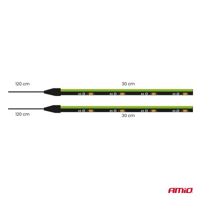 Fleksible LED COB sidestreger grøn 2x30cm 12V AMIO-04577