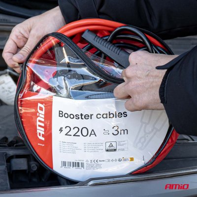 Boosterkabler 220A 3m TÜV AMIO-04593