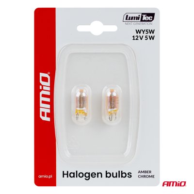 Halogenpærer WY5W 12V5W LumiTec AMBER CHROME 2 stk. AMIO-04626