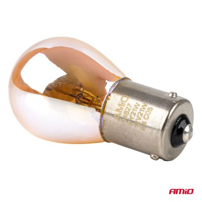 Halogen pærer PY21W 12V21W BAU15S LumiTec AMBER CHROME 2 stk. AMIO-04627