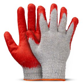 Polycotton latexbelagte handsker 10 stk Størrelse 9 AMIO-04630