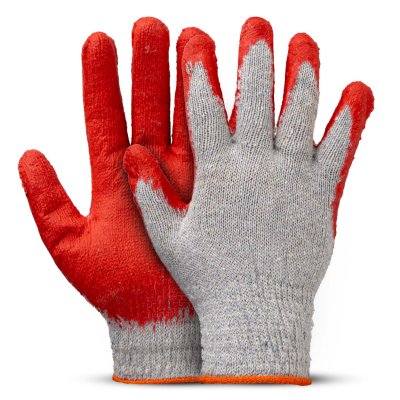 Polycotton latexbelagte handsker 10 stk Størrelse 9 AMIO-04630