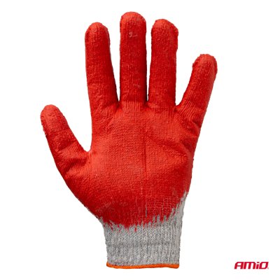 Polycotton latexbelagte handsker 10 stk Størrelse 9 AMIO-04630