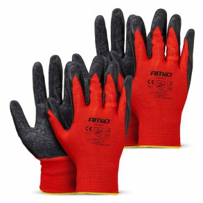 PE Latex belagte sikkerhedshansker 4 stk Størrelse 10 (2 par), 2121X AMIO-04637