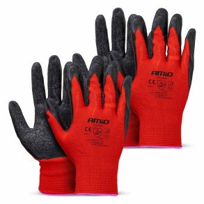 PE latexbelagte sikkerhedshandsker 4 stk. Størrelse 11 (2 par), 2121X AMIO-04638