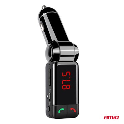 Bil FM Transmitter 2×USB-A 12V 24V AMIO-04650
