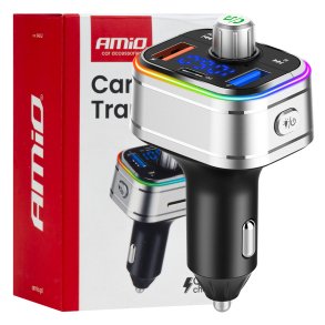 Bil FM Sender 1×USB-C microSD 12V 24V AMIO-04652