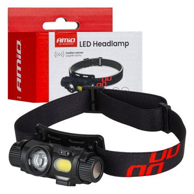LED Hovedlampe XPG+COB 1200mAh (BATT) AMIO-04662