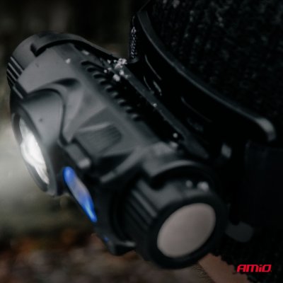 LED Hovedlampe XPG+COB 1200mAh (BATT) AMIO-04662