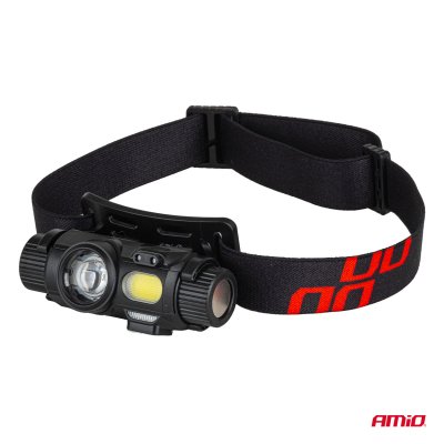 LED Hovedlampe XPG+COB 1200mAh (BATT) AMIO-04662