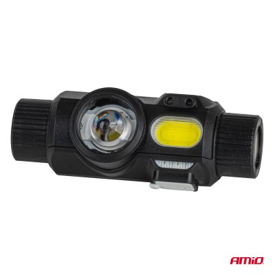 LED Hovedlampe XPG+COB 1200mAh (BATT) AMIO-04662