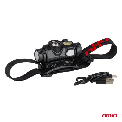 LED Hovedlampe XPG+COB 1200mAh (BATT) AMIO-04662