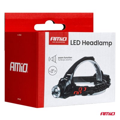 LED Hovedlampe T6 3600mAh (BATT) AMIO-04664