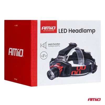 LED Hovedlampe T6 3600mAh (BATT) AMIO-04665