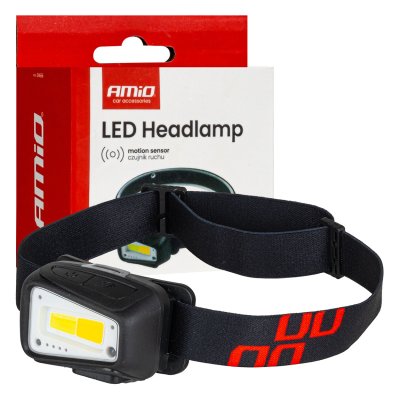 LED Hovedlampe COB 1800mAh (BATT) AMIO-04666