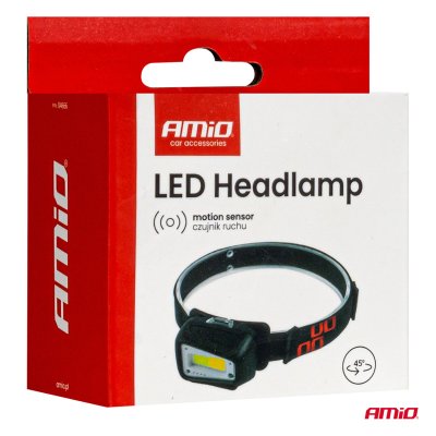 LED Hovedlampe COB 1800mAh (BATT) AMIO-04666