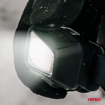 LED Hovedlampe COB 1800mAh (BATT) AMIO-04666