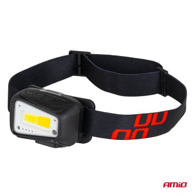 LED Hovedlampe COB 1800mAh (BATT) AMIO-04666