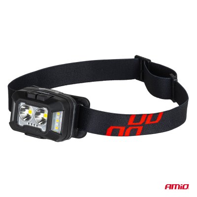 LED Hovedlygte 2xXPG+10SMD 1800mAh SUPER LYS (BATT) AMIO-04668