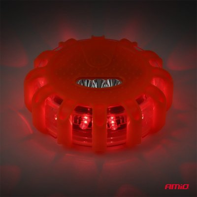 LED sikkerhedslys 12SMD+3SMD 10 stk. rød AMIO-04672