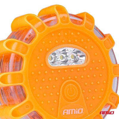 LED sikkerhedslampe 12SMD+3SMD 650mAh (BAT) rød AMIO-04673