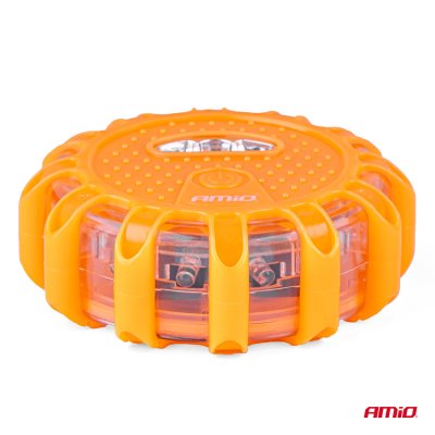 LED sikkerhedslampe 12SMD+3SMD 650mAh (BAT) rød AMIO-04673