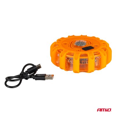 LED sikkerhedslampe 12SMD+3SMD 650mAh (BAT) rød AMIO-04673