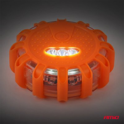 LED sikkerhedslampe 12SMD+3SMD 650mAh (BAT) rød AMIO-04673